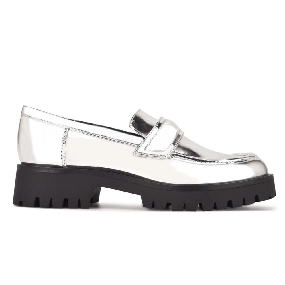 Nine West Garren Lug Sole Loafers - Silver